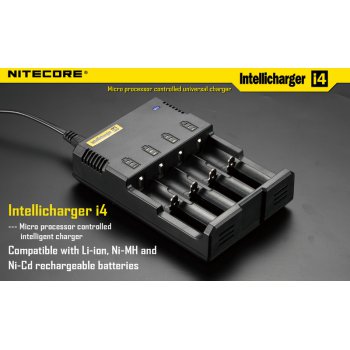 NITECORE NEW i4  inteligentní nabíječka 4x, Li-Ion, Ni-MH, Ni-Cd